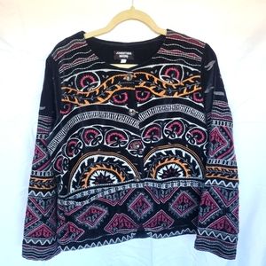 Johnny Was Workshop Blair Velvet Embroidered Blazer Jacket L